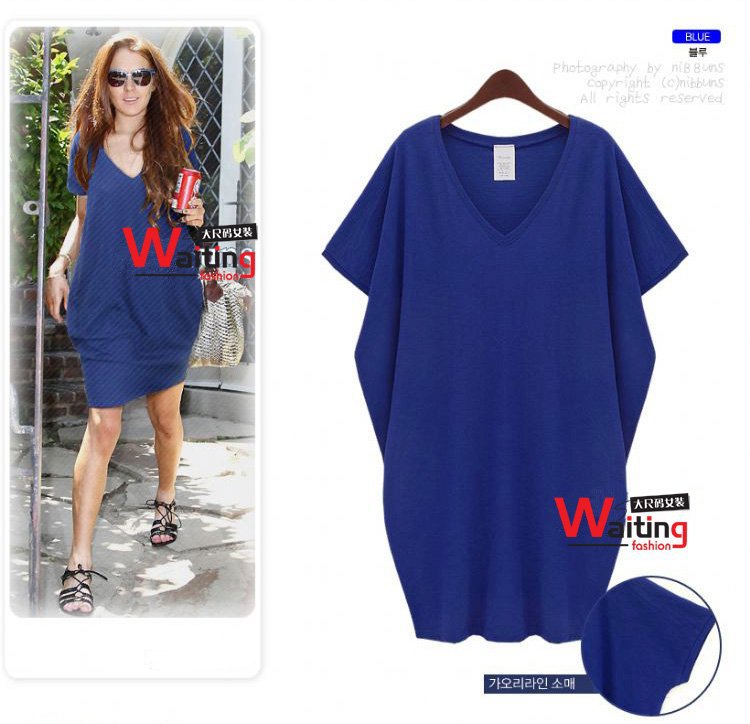 Plus Size women Loose  dress and  Europe Style Short Sleeved Cotton Dress L XL XXL