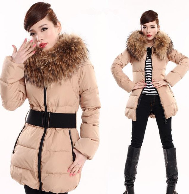 Plus size women's down jacket Luxury large fur collar long slim winter cotton-padded jacket outerwear free shipping WWY003