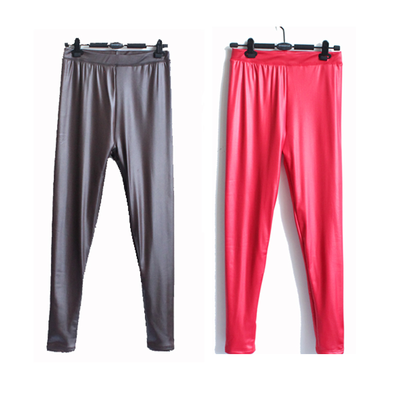 Plus velvet thickening fashion faux leather legging space leather ankle length trousers faux leather pants fashion