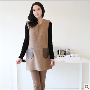 Plush maternity clothing vest outerwear maternity tank dress autumn and winter fashion patchwork plus size tank dress