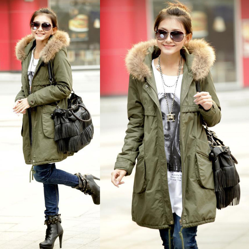 Pocket thickening drawstring wadded jacket outerwear 11960 free shipping