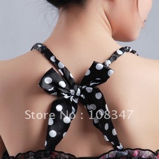 polka dot big butterfly cross bra strap