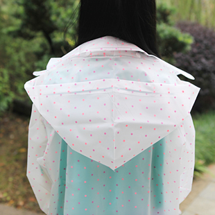 Polka dot eco-friendly eva adult raincoat fashion poncho hooded