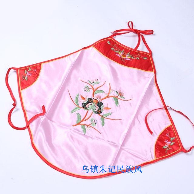 Pomegranate embroidered adult apron silk sexy faux silk apron underwear