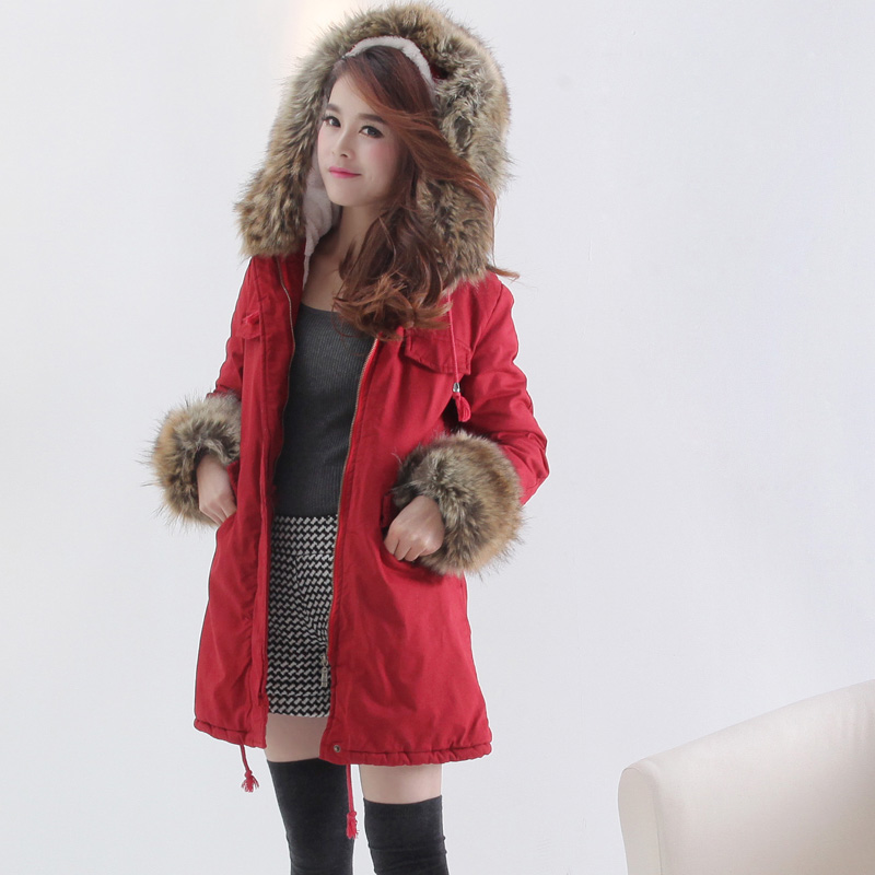 Pomeloes clothing 2012 winter new arrival fur collar long-sleeve berber fleece thickening outerwear wadded jacket cotton-padded