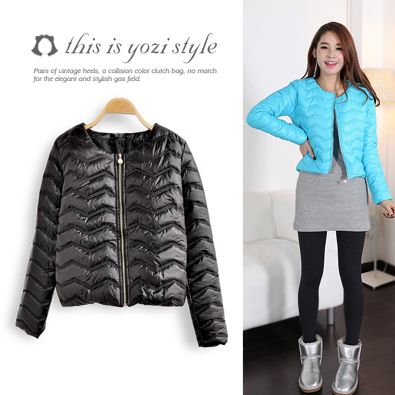 Pomeloes clothing 2012 winter new arrival o-neck zipper thermal thin short design wadded jacket cotton-padded jacket ac611