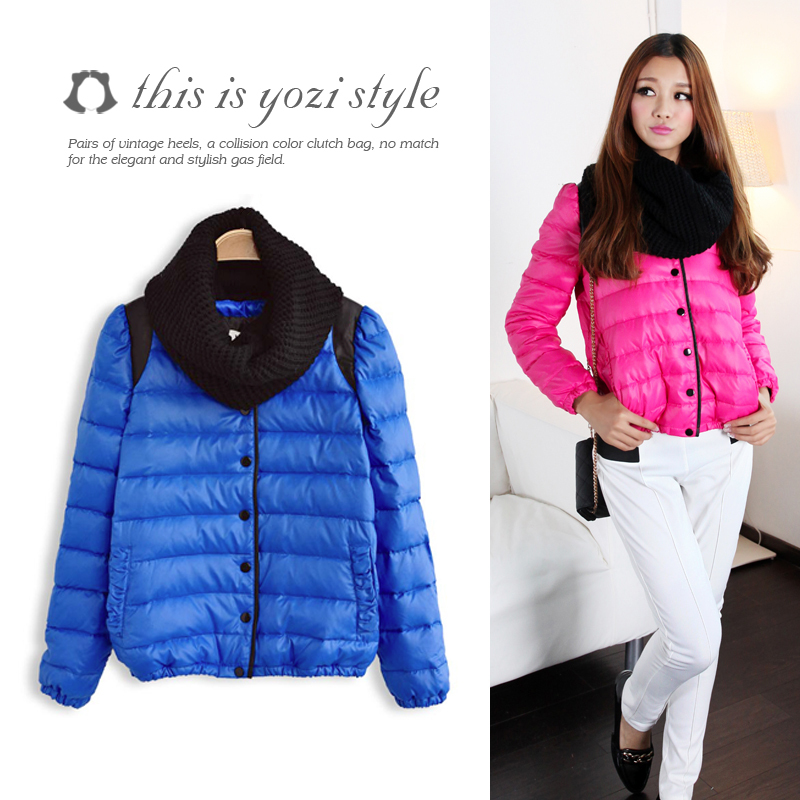Pomeloes clothing 2012 winter new arrival slim candy color down coat outerwear female zb500