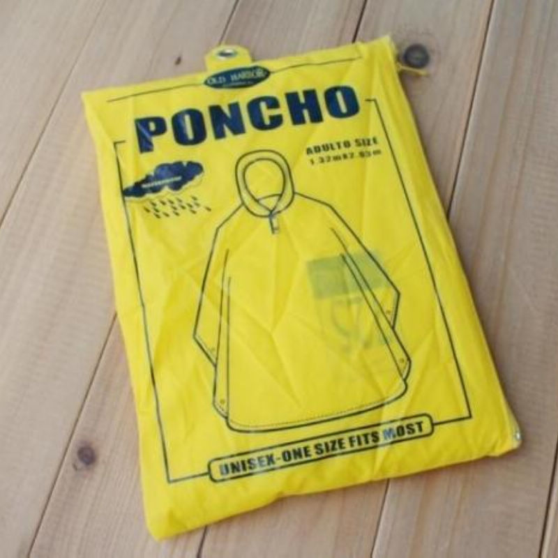 Poncho adult poncho fits all Size poncho raincoat eco-friendly vinyl yellow elastic