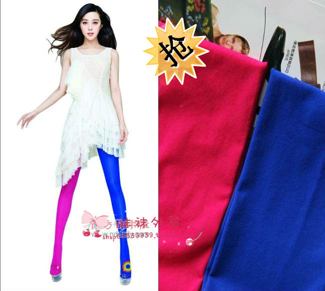 Popular color block! vintage multicolour asymmetrical patchwork leggings double colorant match pantyhose stockings for wonen