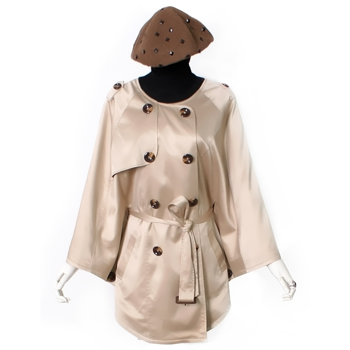 Popular double breasted long-sleeve batwing sleeve trench paragraph cloak fashion quality autumn and winter women