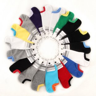 Popular explosion paragraph four seasons wild utility models unisex two-tone cotton socks socks