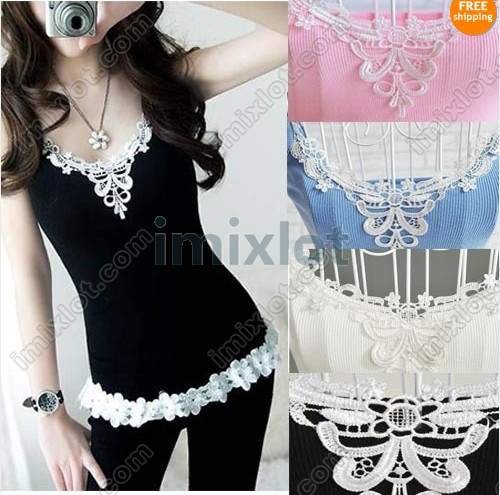 Popular Sweet Womens Lace work Shirts Tank Tops Gallus Braces Sleeveless Sexy Vest Fashion clothes