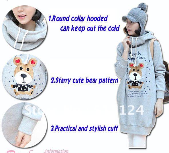 Popular Winter Maternity Thickening of pregnant women coats Leisure cartoon Maternity Cotton 2pcs/lot