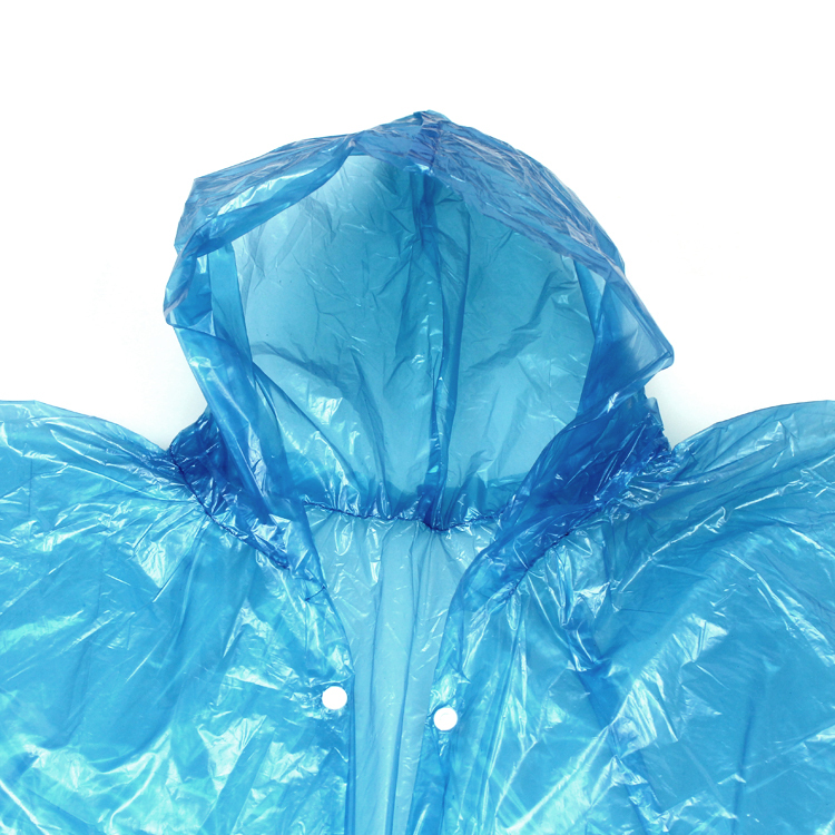 Portable joytour disposable raincoat button hooded raincoat eco-friendly pvc 56g