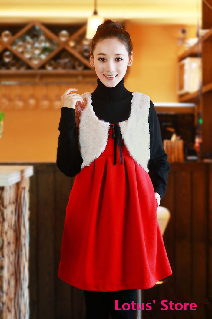 Pregnant women skirt, new vest skirt woolen dress,Fashion Maternity Dresses