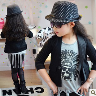 Preorder New arrival 2013 spring child knitted wear small suit blazer jacket outerwear baby girl casual suit kid's garment