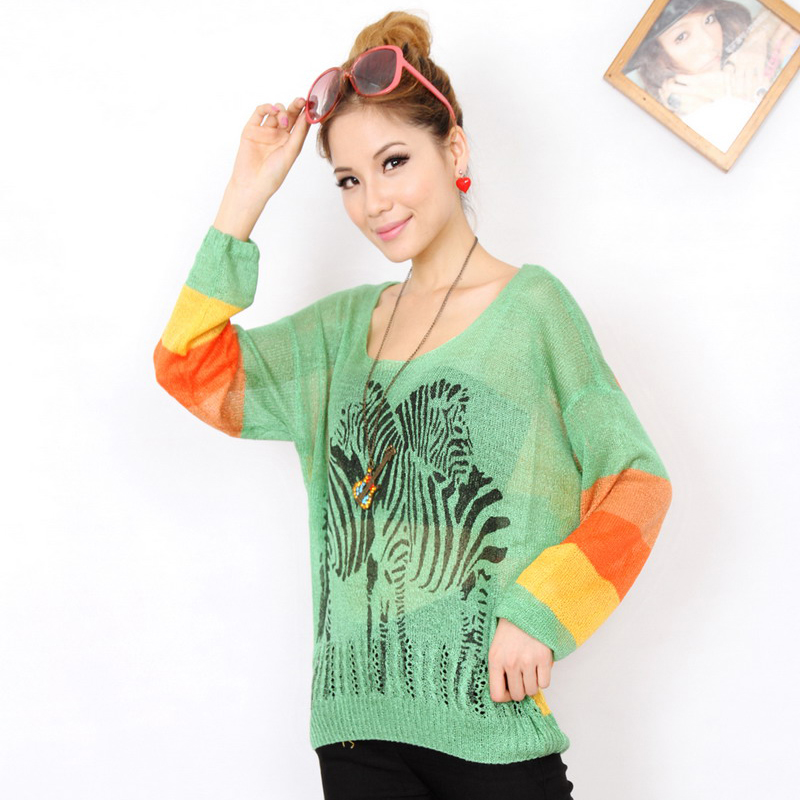 Preppy style sweet elegant loose excellent autumn pullover sweater