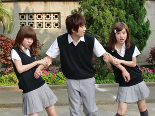 Preppystyle school uniform class service sleeveless sweater autumn and winter vest sweater vest set