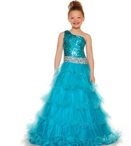 Prettily sparkling one-strap dress  Pageant Dress Style Custom size 2.4.6.8.10