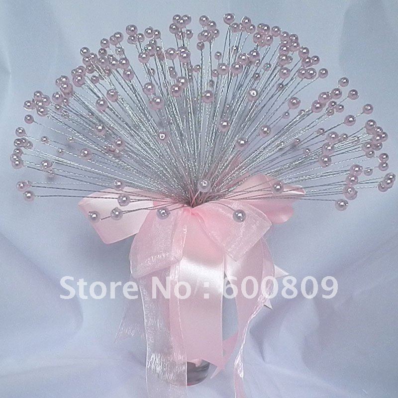 Pretty handmade high quality pink pearl sparying oval bridal bouquet,wedding bouquet,wedding bride flowers