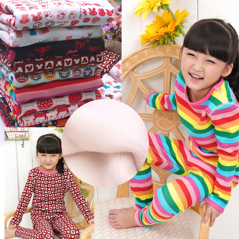 Princess autumn and winter 2012 child thermal underwear set plus velvet 100% cotton male girls clothing sleepwear