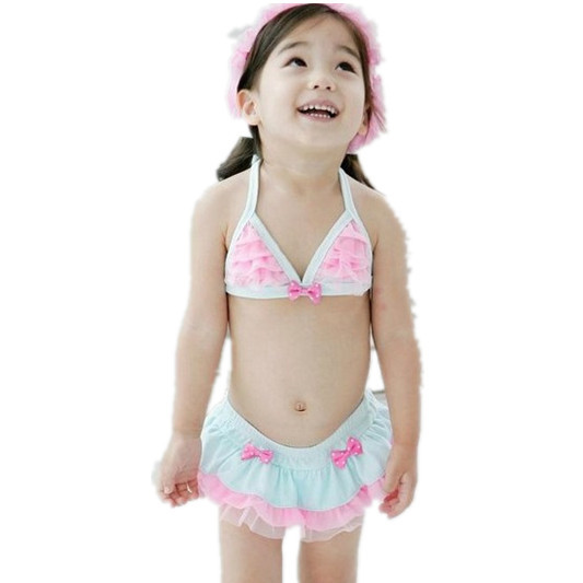 Princess bikini split child swimwear female child skirt piece set gzyy88
