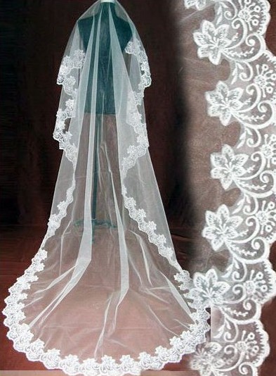 Princess bridal veil train veil (WS002)