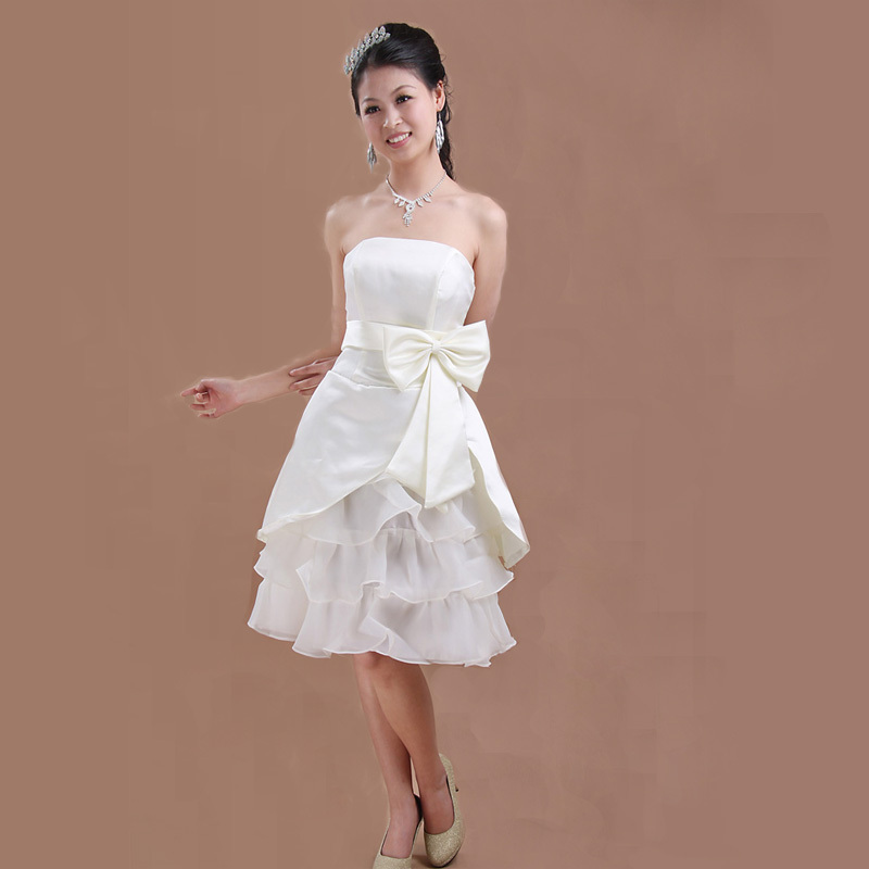 Princess bride formal dress short design female bridesmaid dress wedding dress bridesmaid dress dq246 (WS001N)