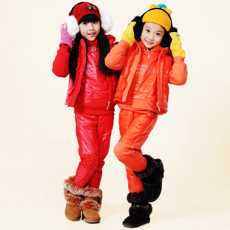Princess children's clothing cotton-padded jacket female child cotton-padded jacket 2012 winter child wadded jacket three pieces