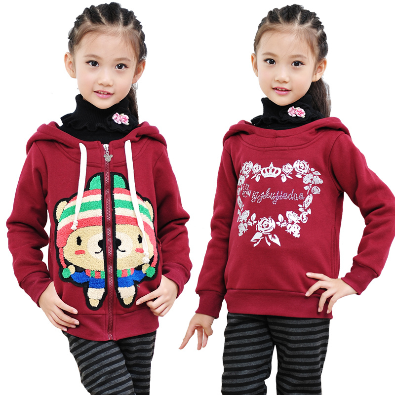 Princess children's clothing female child autumn and winter 2012 child two ways child sweatshirt thickening fleece outerwear