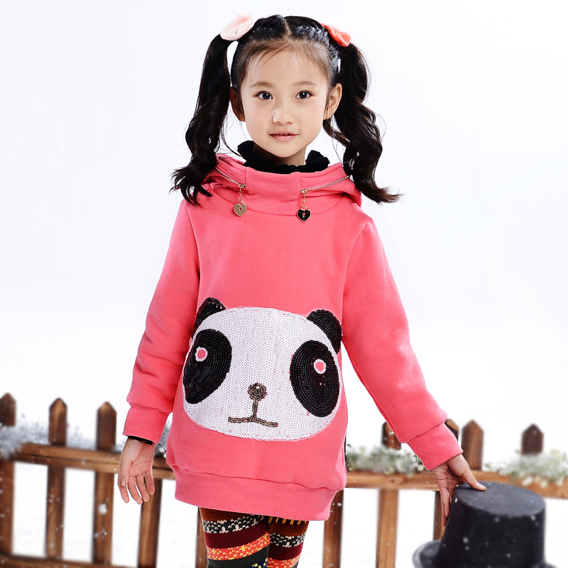 Princess children's clothing female child autumn and winter 2012 child with a hood medium-long