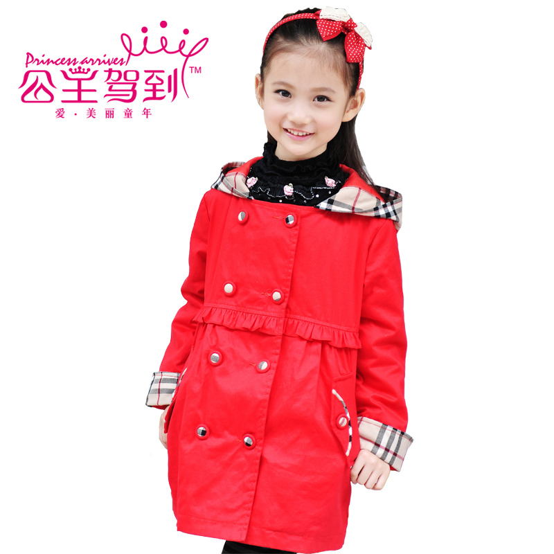 Princess children's clothing female child autumn and winter 2012 slim double breasted pure cotton-padded coat child trench
