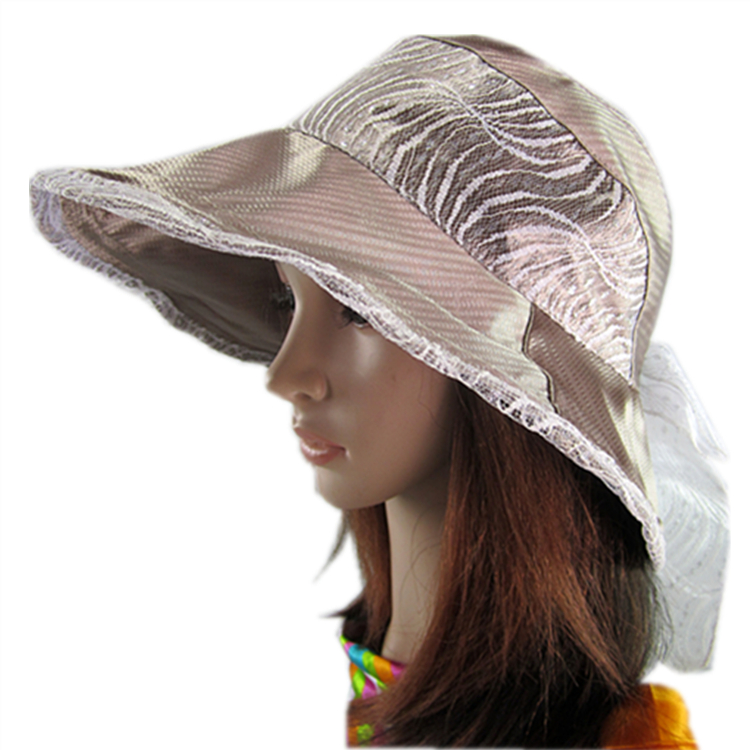 Princess hat lace silk anti-uv hat large brim bucket hats outdoor beach cap women's fedoras