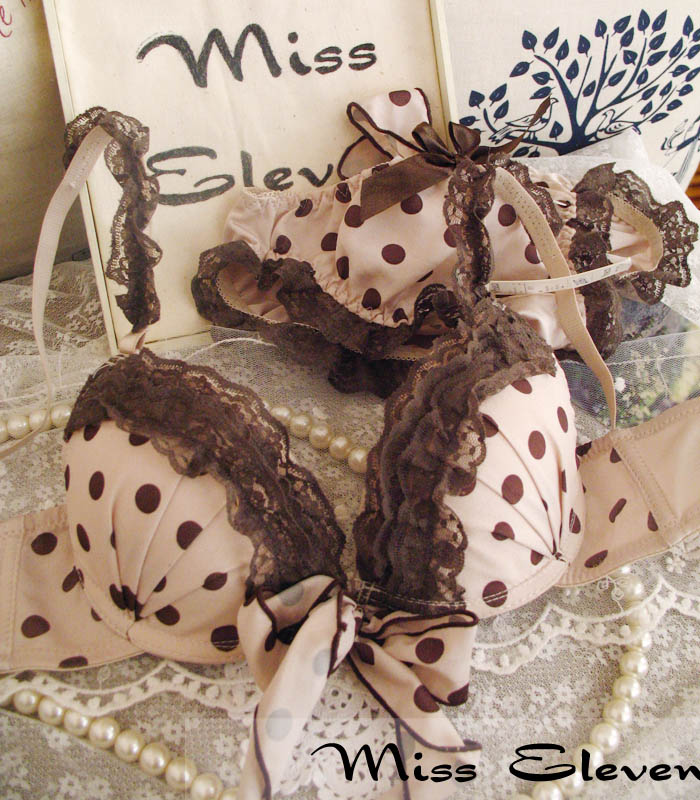 Princess lace pink push up side gathering insert underwear bra set