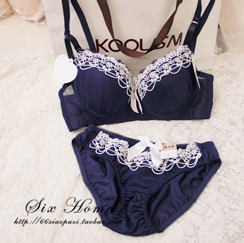 Princess royal wind sexy lace decoration adjustable underwear bra set