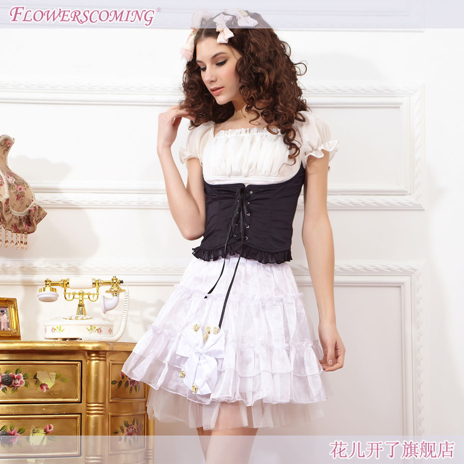 Princess sweet bust skirt basic layered dress summer short skirt Leather fashion