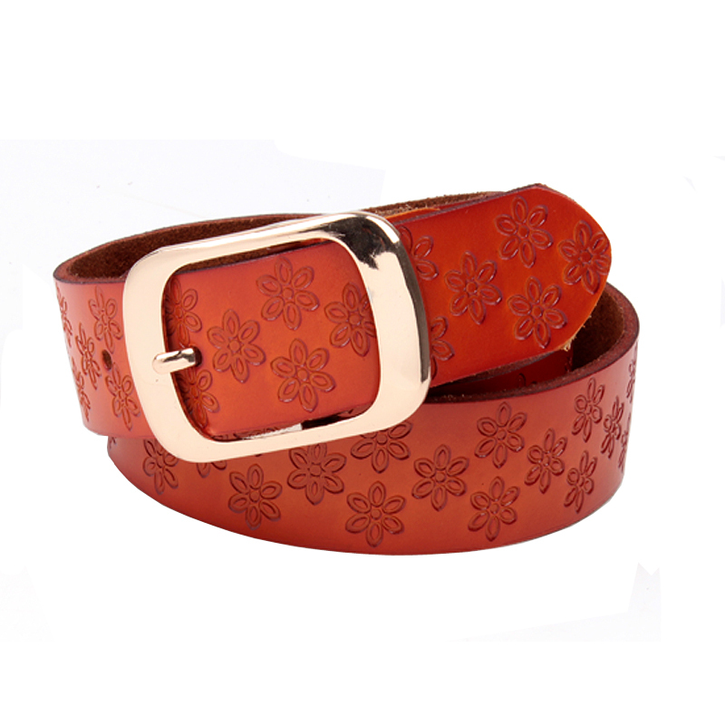 Print wide belt female all-match embossed leather belt Women fashionable casual waist decoration belt 055