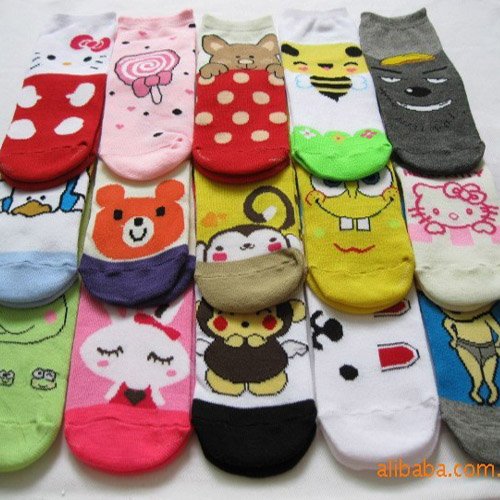 printing cartoon cotton socks Wholesale