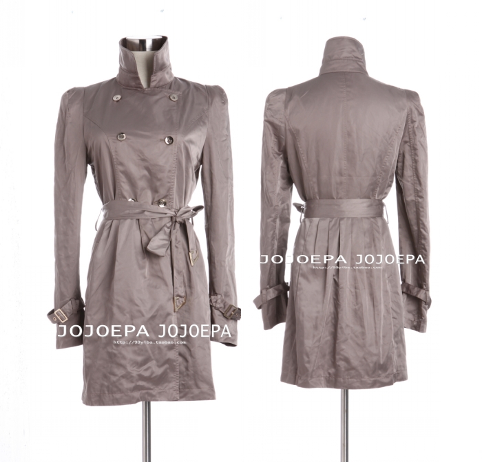 Professional women's paragraph solid color all-match fashion trench