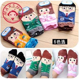Promoting lovely family cotton sock slipper 6 members/ lot  kawaii sock stores online