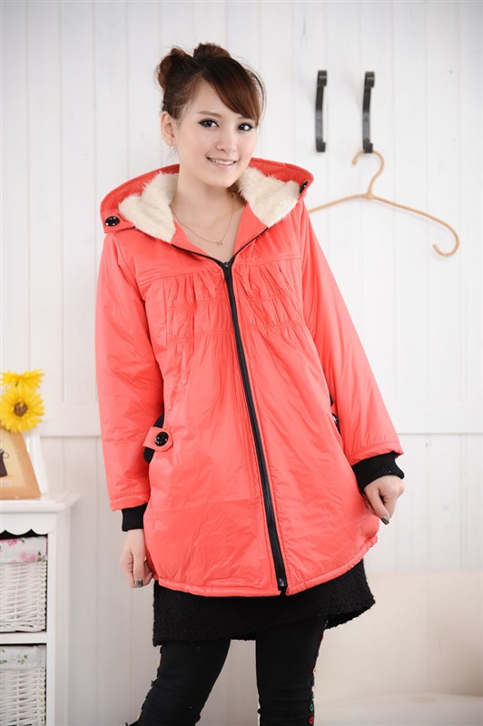 promotion! 2012 maternity clothing winter thickening thermal maternity wadded jacket zipper top outerwear Free shipping