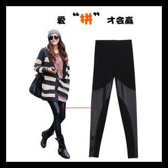 Promotion! 2012 New Arrival Cotton Leather Fashionable Style Women Leggings Soft Comfortable Lady Pants&FREE SIZE