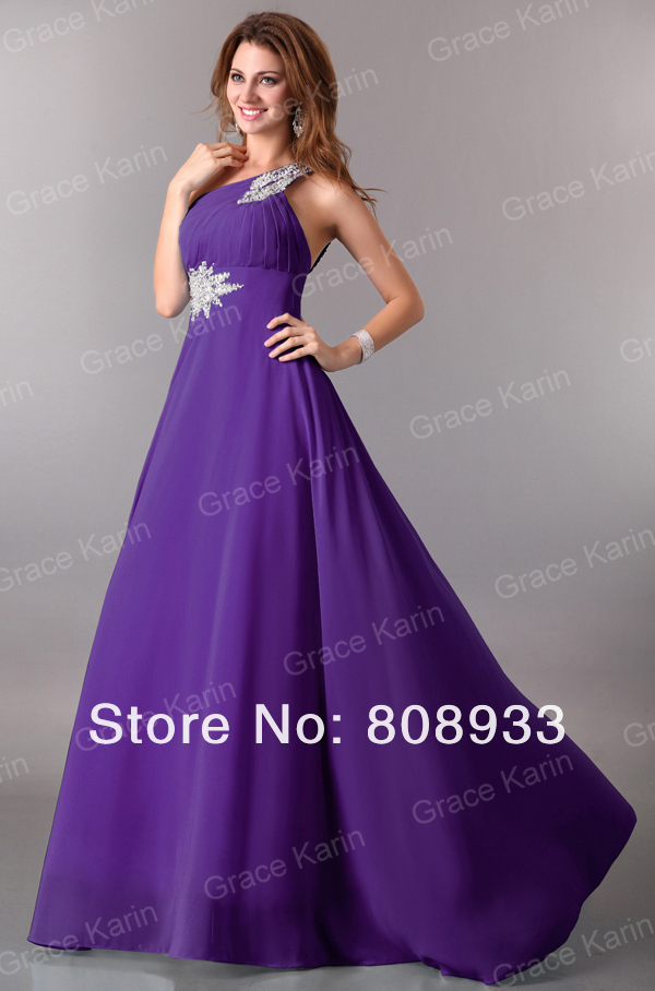 Promotion! 2013 Fashion Blue/ Purple Stock Wedding Party Gown Prom Ball cocktail Bridal  Evening Dress via EMS 8 Size CL3384