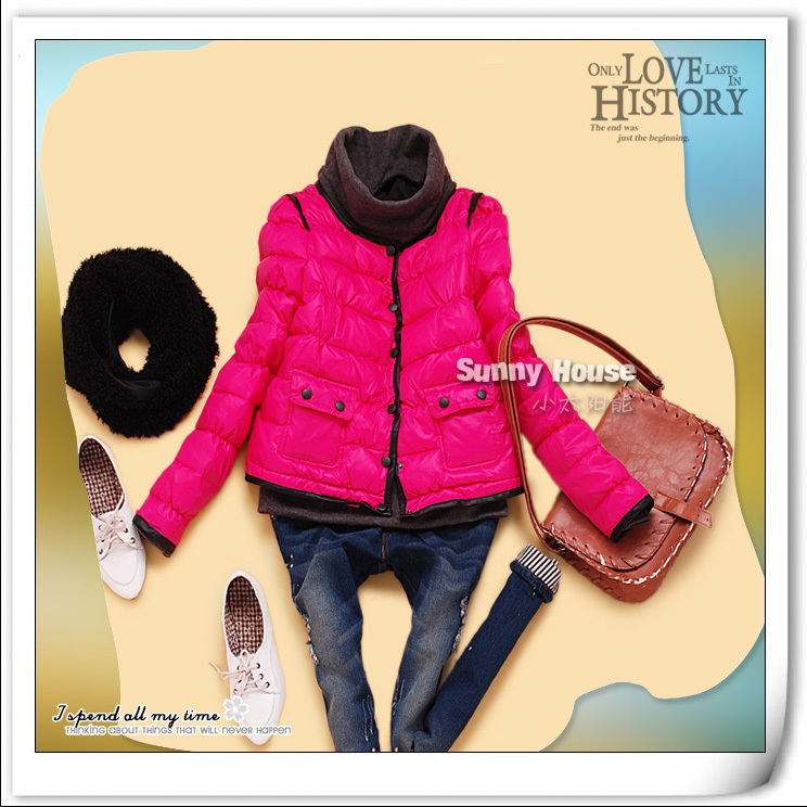 promotion! Ab5-4 autumn and winter women candy color small wadded jacket cotton-padded jacket outerwear muffler scarf 838