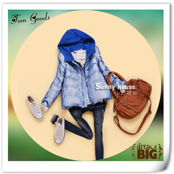 promotion! Bd2-2 winter women's with a hood thickening thermal candy color down coat outerwear free shipping