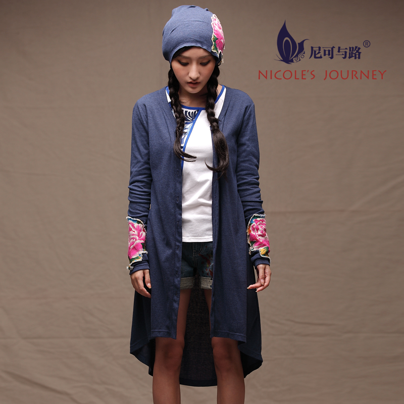 promotion  Famous   medium-long outerwear  casual cardigan  and autumn slim trench Brand