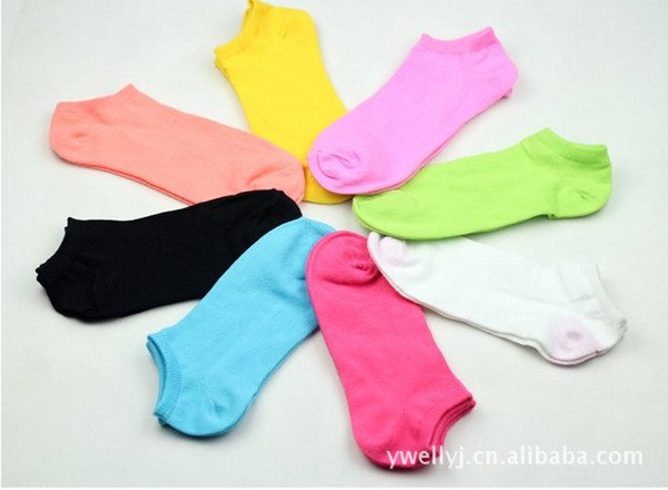 Promotion Free Shipping 5 pairs Candy Colors Cotton Blend Women's Fashion Low Cut Ankle Crew Slipper Socks