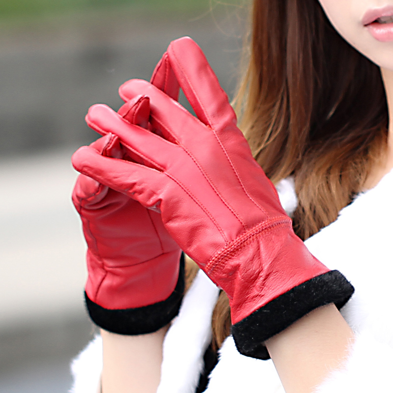 PROMOTION! Free Shipping! Fashion autumn and winter women's sheepskin genuine leather gloves winter thermal gloves