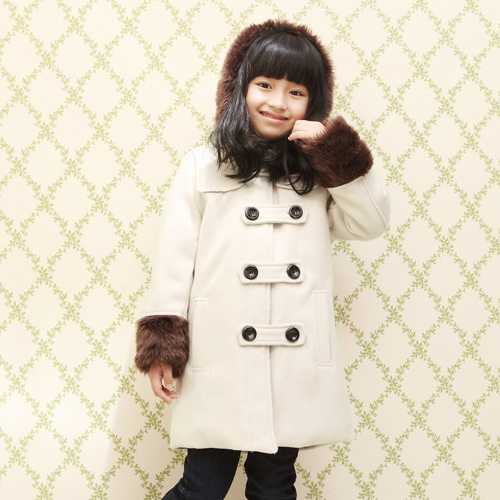 PROMOTION! Free Shipping! trench outerwear child trench female child trench outerwear faux rabbit fur
