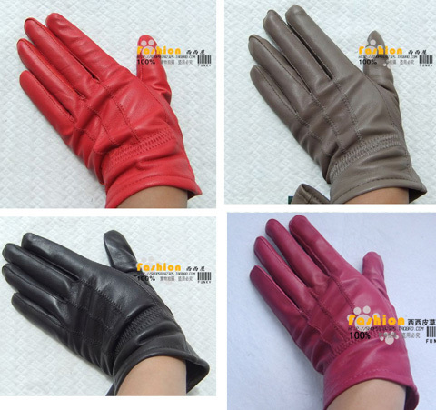 PROMOTION! Free Shipping! Women's genuine leather gloves thermal thick velvet